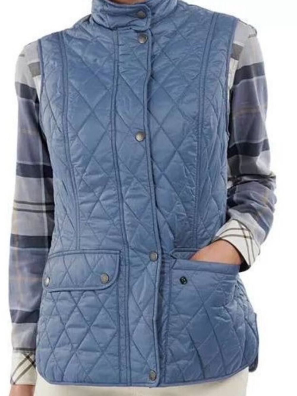 Barbour Wray Gilet Quilted Navy Blue Women's Vest Sz 10 in China Blue